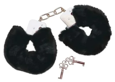 Bad Kitty metalen handboeien met zwarte pluche hoes en sleutel