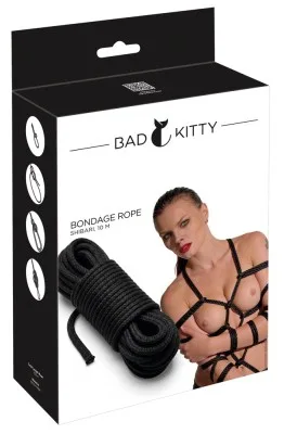 Bad Kitty bondagetouw 10 m zwart, in de verpakking