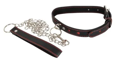 Bad Kitty halsband met rode hartjes, derde aanzicht
