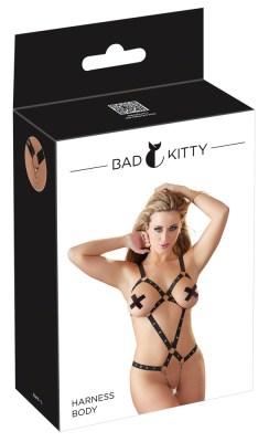Bad Kitty strap body met studs, in de verpakking