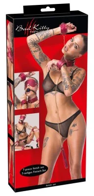 Bad Kitty bondageset roze parelmoer, in de verpakking