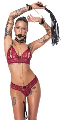 Bad Kitty bondageset zwart en goud, derde aanzicht