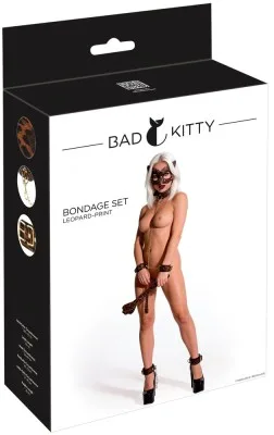 Bad Kitty bondageset luipaardprint, in de verpakking