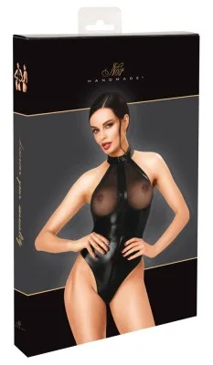 Noir halternek stringbody, in de verpakking