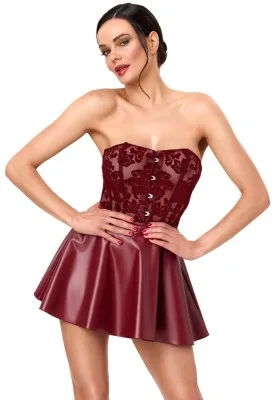 Noir korsetjurk bordeaux, tweede aanzicht