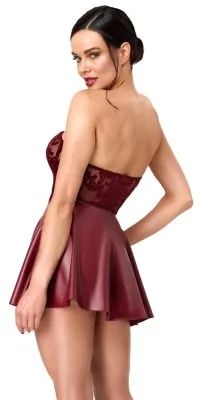Noir korsetjurk bordeaux, achterkant