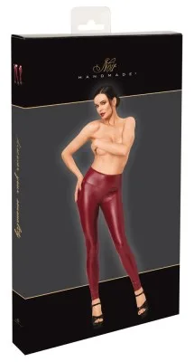 Noir bordeaux wetlook legging, in de verpakking