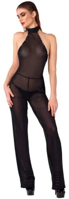 Noir rugloze glitter jumpsuit, tweede aanzicht