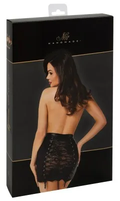 Noir Orgia minirok met kant, in de verpakking