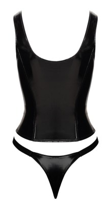 Lak corset met string van Black Level, productfoto achterkant