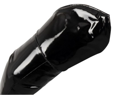 Lange lak handschoenen zwart van Black Level, detail
